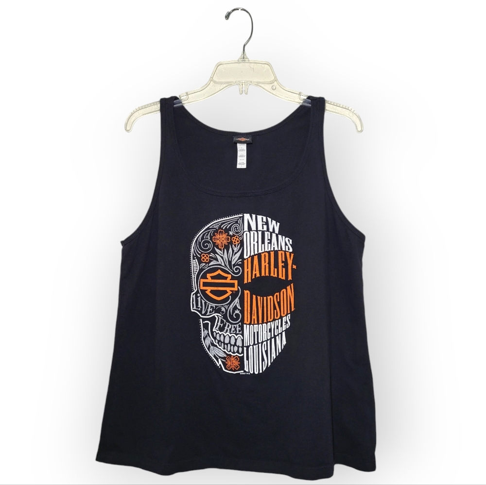 Harley-Davidson New Orleans Louisiana Divided Skull Tank Top Large